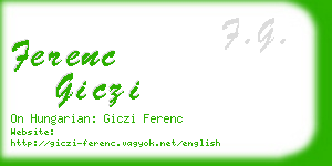 ferenc giczi business card